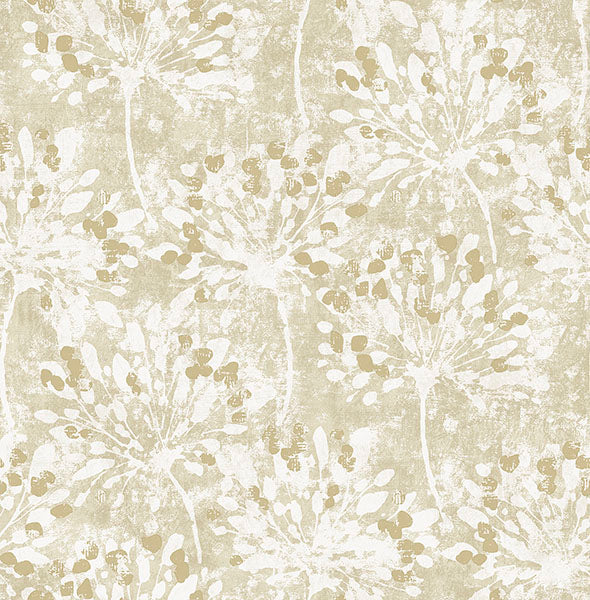 Purchase 2980-26188 Advantage Wallpaper, Dori Gold Painterly Floral - Splash