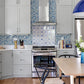 Purchase 2980-26192 Advantage Wallpaper, Izeda Blue Floral Tile - Splash1