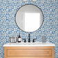 Purchase 2980-26192 Advantage Wallpaper, Izeda Blue Floral Tile - Splash12