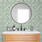 Purchase 2980-26193 Advantage Wallpaper, Izeda Green Floral Tile - Splash1