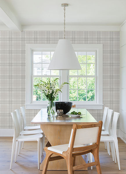 2980-92123 | Splash, Sala White Plaid - Advantage Wallpaper