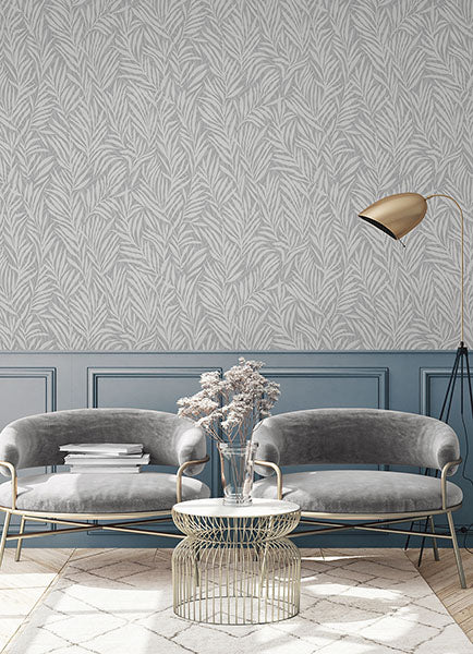 Purchase 2980-M52509 Advantage Wallpaper, Holzer Grey Fern - Splash12