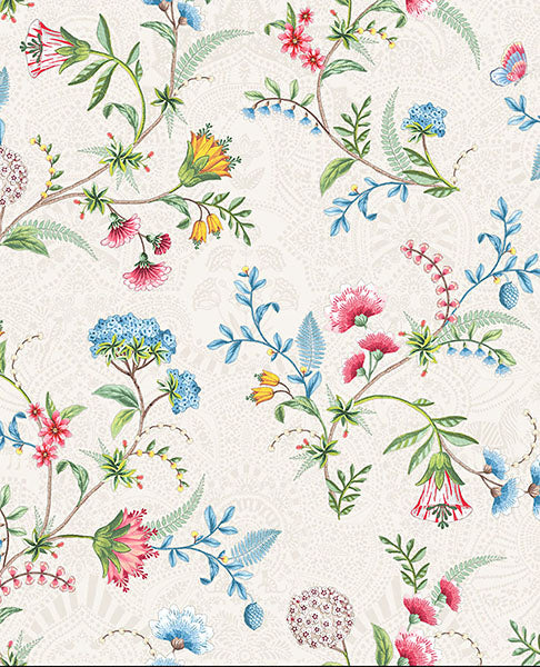Order 300120 Pip Studio Vol. 5 La Majorelle White Ornate Floral White by Eijffinger Wallpaper