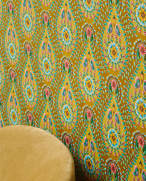 Select 300151 Pip Studio Vol 5 Garden Party Mustard Raindrops Mustard Eijffinger Wallpaper