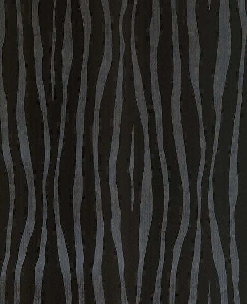View 300550 Skin Burchell Black Zebra Flock Black by Eijffinger Wallpaper