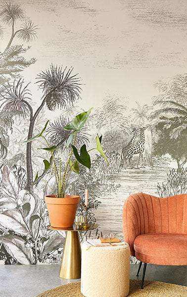 Purchase 300621 Skin Giraffe Grey Wall Mural Grey Eijffinger Wallpaper