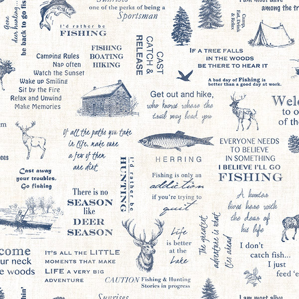 Shop 3118-01474 Birch & Sparrow North Hills Camping Quotes Navy by Chesapeake Wallpaper