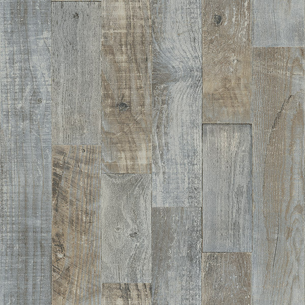 Select 3118-12691 Birch & Sparrow Chebacco Wooden Planks Grey by Chesapeake Wallpaper