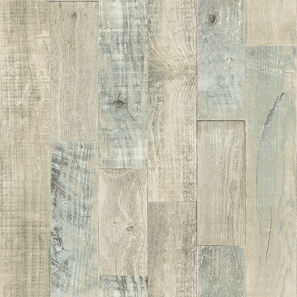 Looking 3118-12692 Birch & Sparrow Chebacco Wooden Planks Beige by Chesapeake Wallpaper