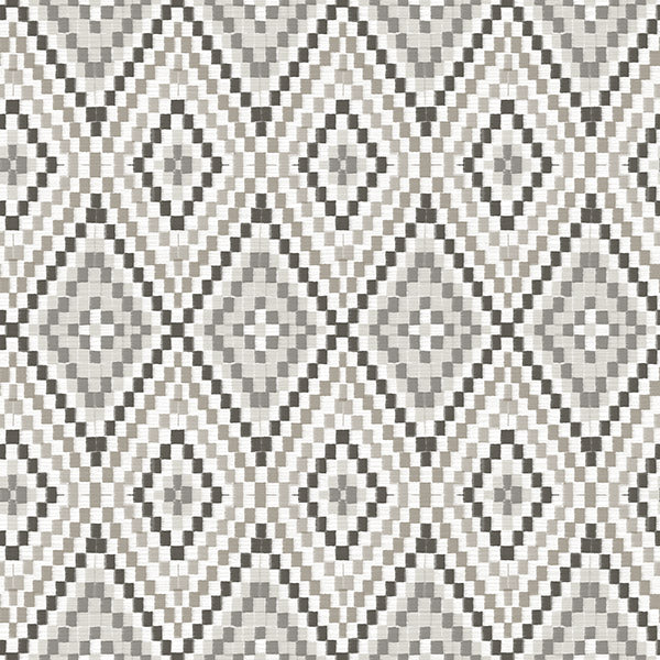 Select 3118-12714 Birch & Sparrow Ganado Geometric Ikat Dark Brown by Chesapeake Wallpaper