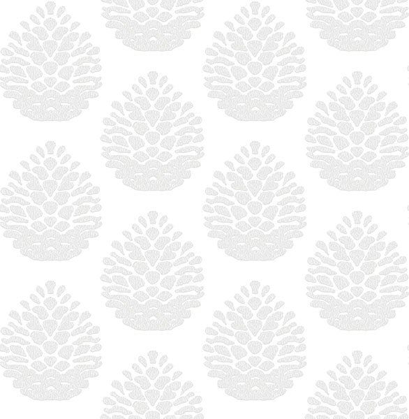 Order 3118-25091 Birch & Sparrow Totem Pinecone Light Grey by Chesapeake Wallpaper