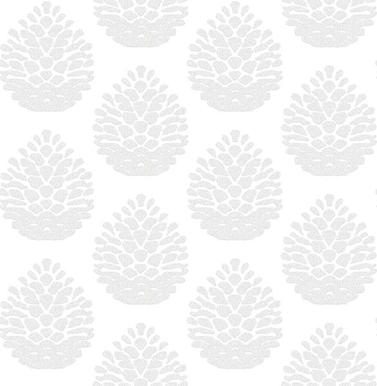 Order 3118-25091 Birch & Sparrow Totem Pinecone Light Grey by Chesapeake Wallpaper