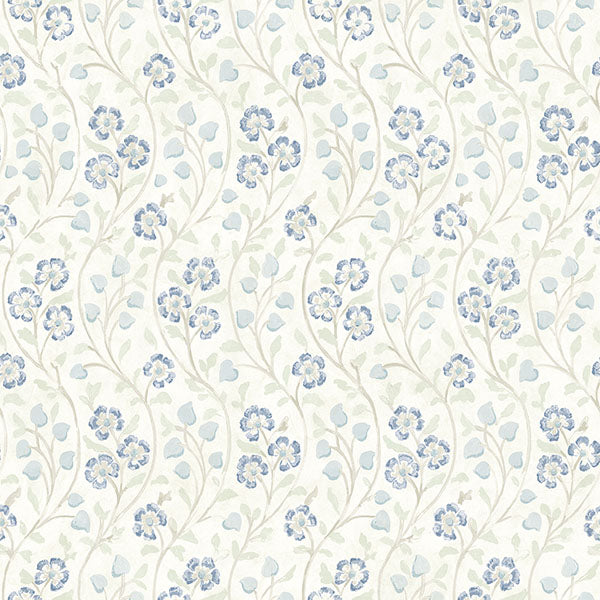 Order 3119-13052 Kindred Patsy Blue Floral Blue by Chesapeake Wallpaper