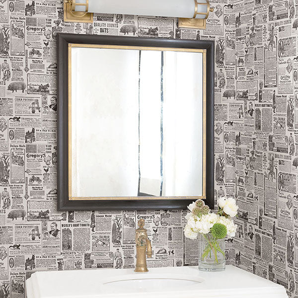 3119-13081 | Kindred, Underwood Black Vintage Newspaper Black - Chesap