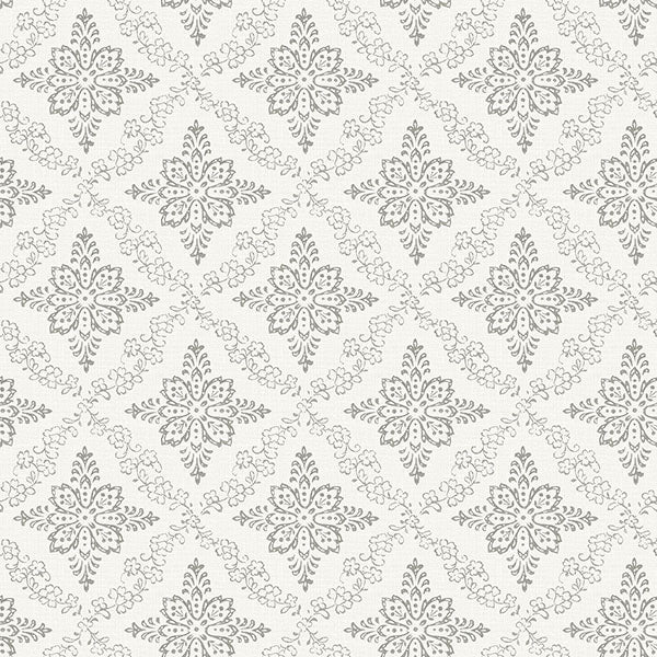 Select 3119-13531 Kindred Wynonna Light Grey Geometric Floral Grey by Chesapeake Wallpaper