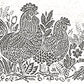 Buy 3119-13552B Kindred Parton Black Chicken Border Black by Chesapeake Wallpaper