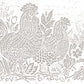 Find 3119-13554B Kindred Parton Light Grey Chicken Border Grey by Chesapeake Wallpaper