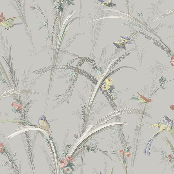 Buy 3119-193211 Kindred Meadowlark Grey Botanical Grey by Chesapeake Wallpaper