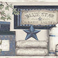 Save 3119-63104B Kindred Country Bath Blue Rustic Border Blue by Chesapeake Wallpaper