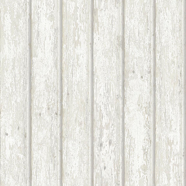 Acquire 3119-66106 Kindred Jack White Weathered Clapboards White by Chesapeake Wallpaper