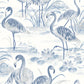 Looking 3120-13602 Sanibel Everglades Blue Flamingos Blue by Chesapeake Wallpaper