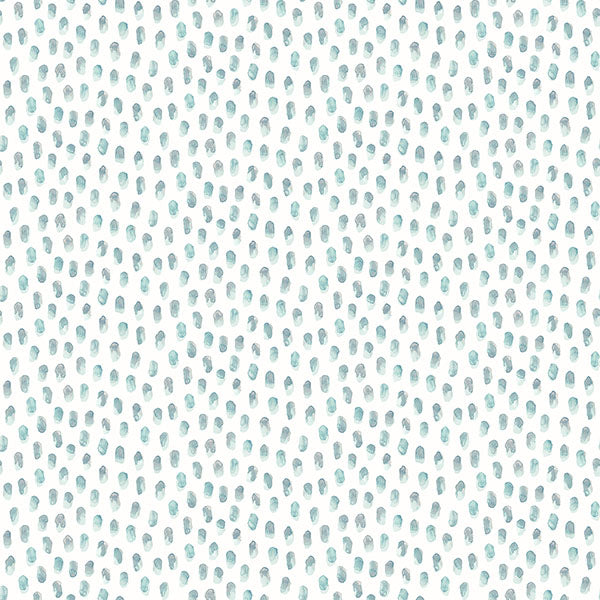 Shop 3120-13611 Sanibel Sand Drips Aqua Painted Dots Aqua by Chesapeake Wallpaper