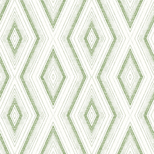 Save 3120-13662 Sanibel Santa Cruz Green Geometric Green by Chesapeake Wallpaper