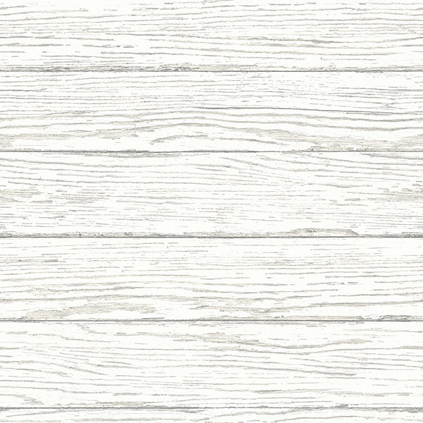 View 3120-13695 Sanibel Rehoboth White Distressed Wood White by Chesapeake Wallpaper
