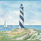 Acquire 3120-46071B Sanibel Eugene Blue Lighthouse Border Blue by Chesapeake Wallpaper