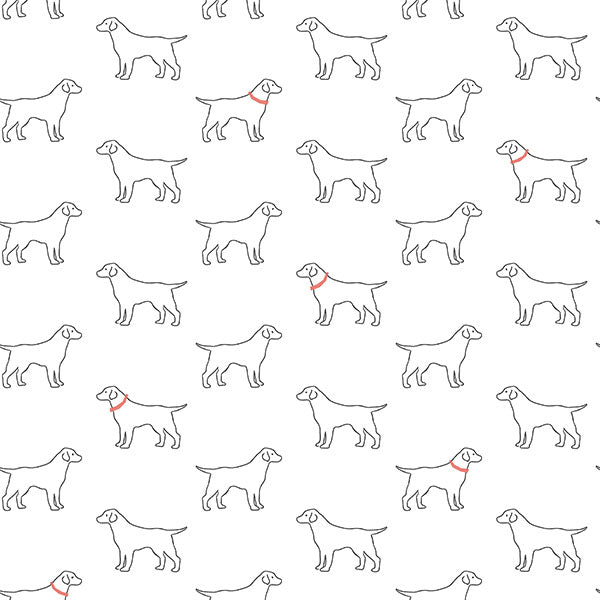 Select 3122-10400 Flora & Fauna Yoop White Dog Neutral by Chesapeake Wallpaper