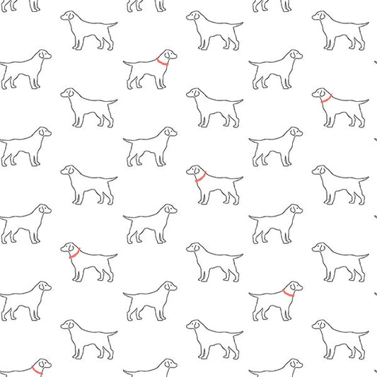 Select 3122-10400 Flora & Fauna Yoop White Dog Neutral by Chesapeake Wallpaper