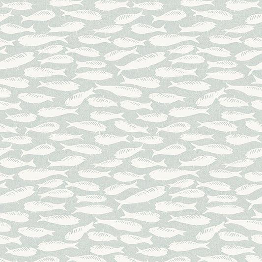 Save 3122-10502 Flora & Fauna Nunkie Light Blue Sardine Blue by Chesapeake Wallpaper