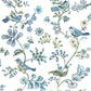 Select 3122-10802 Flora & Fauna Jinjur Teal Bird Trail Blue by Chesapeake Wallpaper