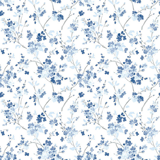 Order 3122-10902 Flora & Fauna Glinda Navy Floral Trail Blue by Chesapeake Wallpaper