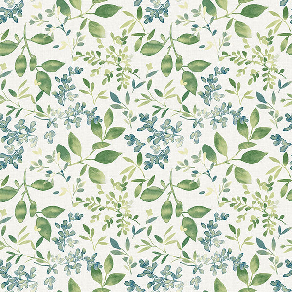 Shop 3122-11104 Flora & Fauna Tinker Green Woodland Botanical Green by Chesapeake Wallpaper