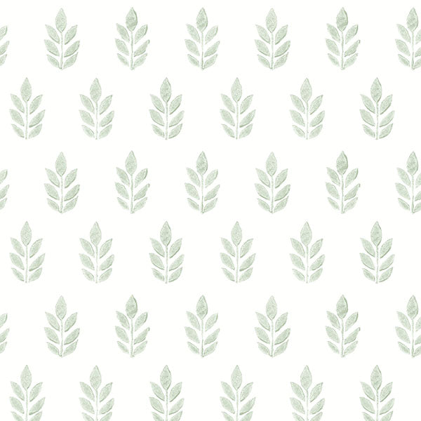 Search 3122-11304 Flora & Fauna Ervic Green Leaf Block Print Green by Chesapeake Wallpaper
