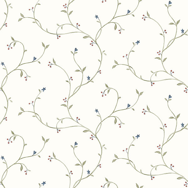 View 3123-09158 Homestead Kurt Cream Tin Star Trail Cream by Chesapeake Wallpaper