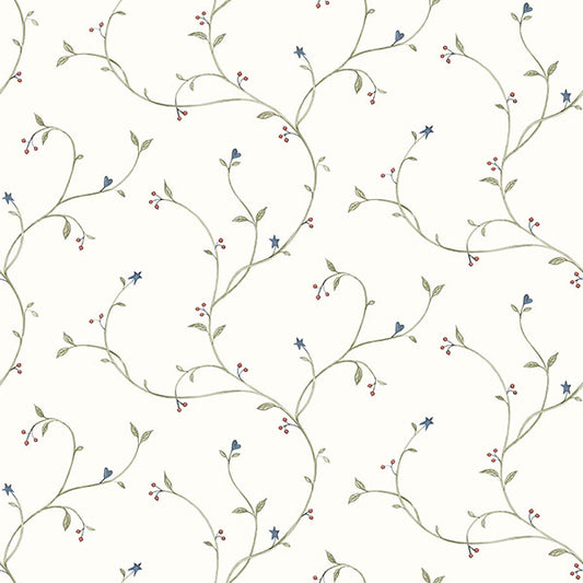 View 3123-09158 Homestead Kurt Cream Tin Star Trail Cream by Chesapeake Wallpaper