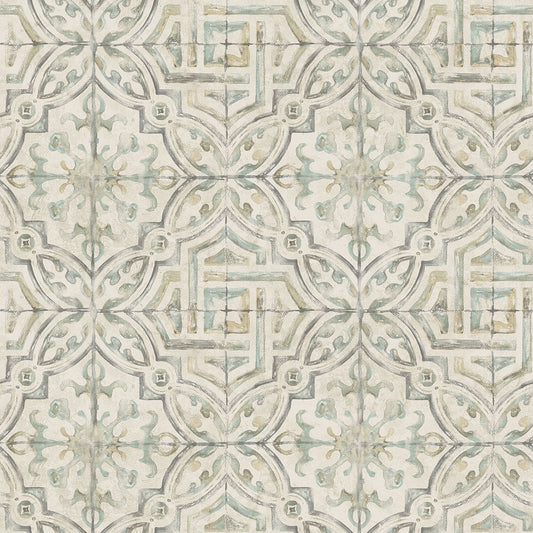 Acquire 3123-12335 Homestead Sonoma Grey Spanish Tile Grey by Chesapeake Wallpaper