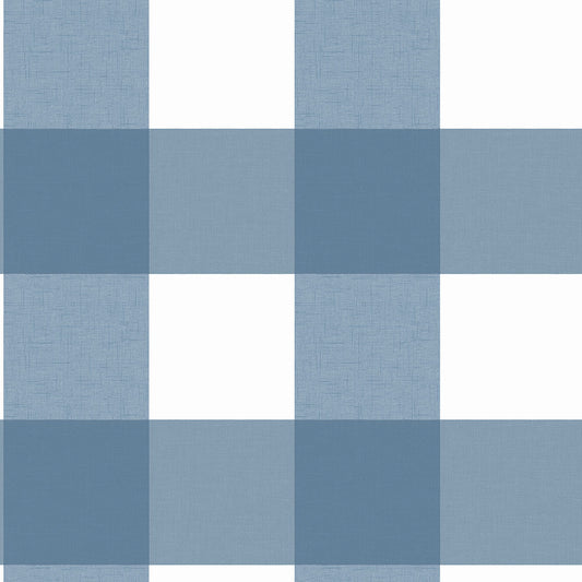 Purchase 3123-12533 Homestead Amos Navy Gingham Navy by Chesapeake Wallpaper
