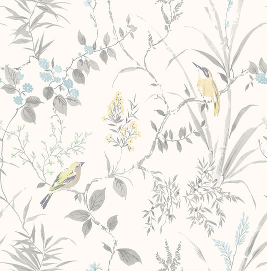 Buy 3123-24172 Homestead Imperial Garden Grey Botanical Grey by Chesapeake Wallpaper