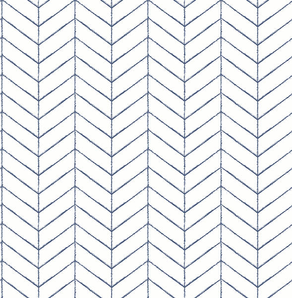 Order 3123-25096 Homestead Bison Blue Herringbone Blue by Chesapeake Wallpaper