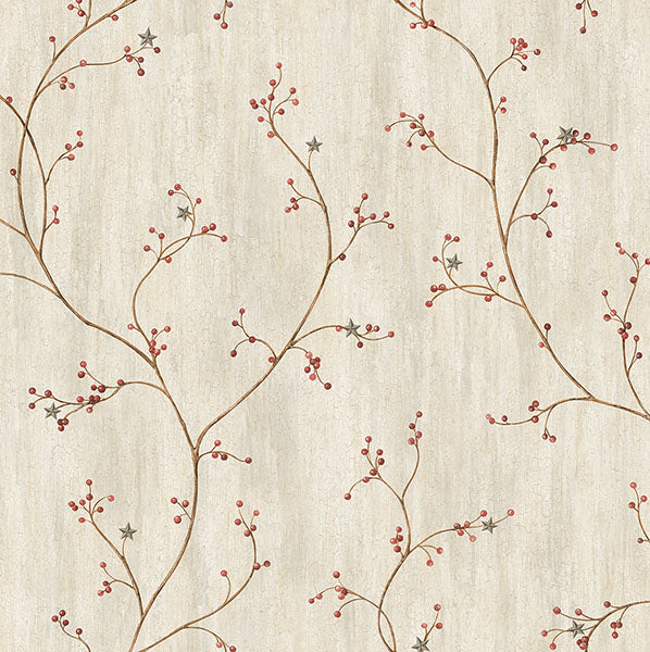 Acquire 3123-44031 Homestead Justine Light Grey Berry Trail Light Grey by Chesapeake Wallpaper