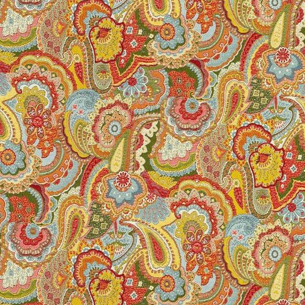 Looking 32812.530.0 Paisley Crush Primary Paisley Light Blue Kravet Couture Fabric