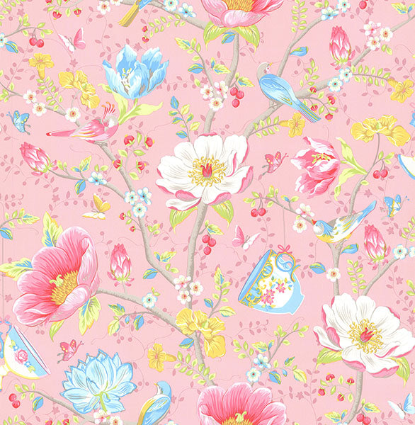 Save 341001 Pip III Pink Floral Wallpaper by Eijffinger Wallpaper