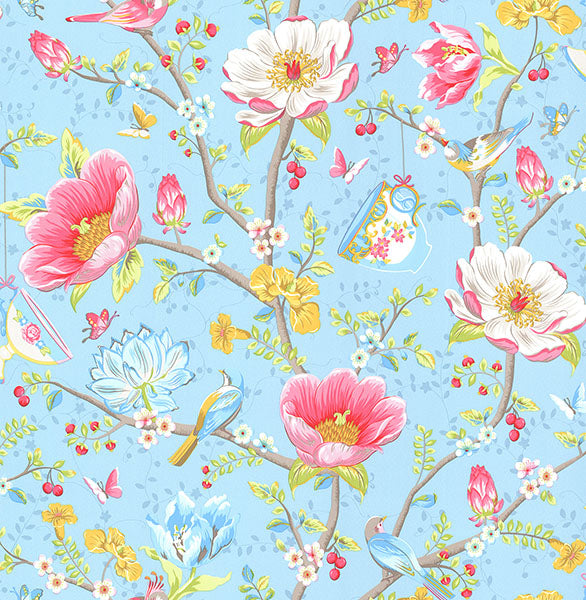Shop 341002 Pip III Blue Floral Wallpaper by Eijffinger Wallpaper