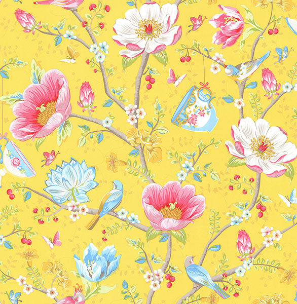 Purchase 341006 Pip III Yellow Floral Wallpaper by Eijffinger Wallpaper