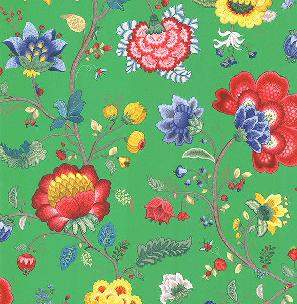 Search 341036 Pip III Green Floral Wallpaper by Eijffinger Wallpaper