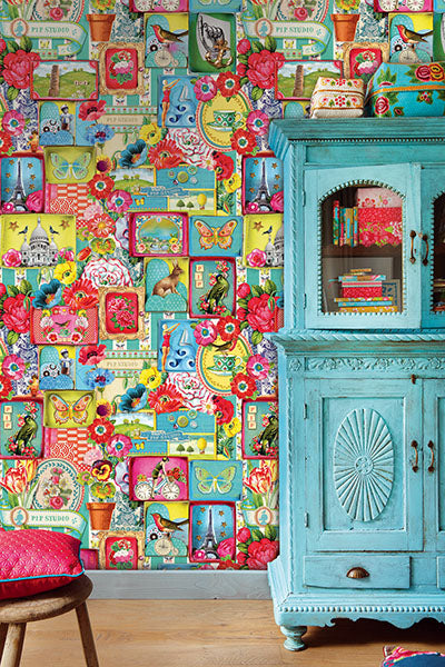 View 341084 Pip III Multi Color Novelty Wallpaper by Eijffinger Wallpaper