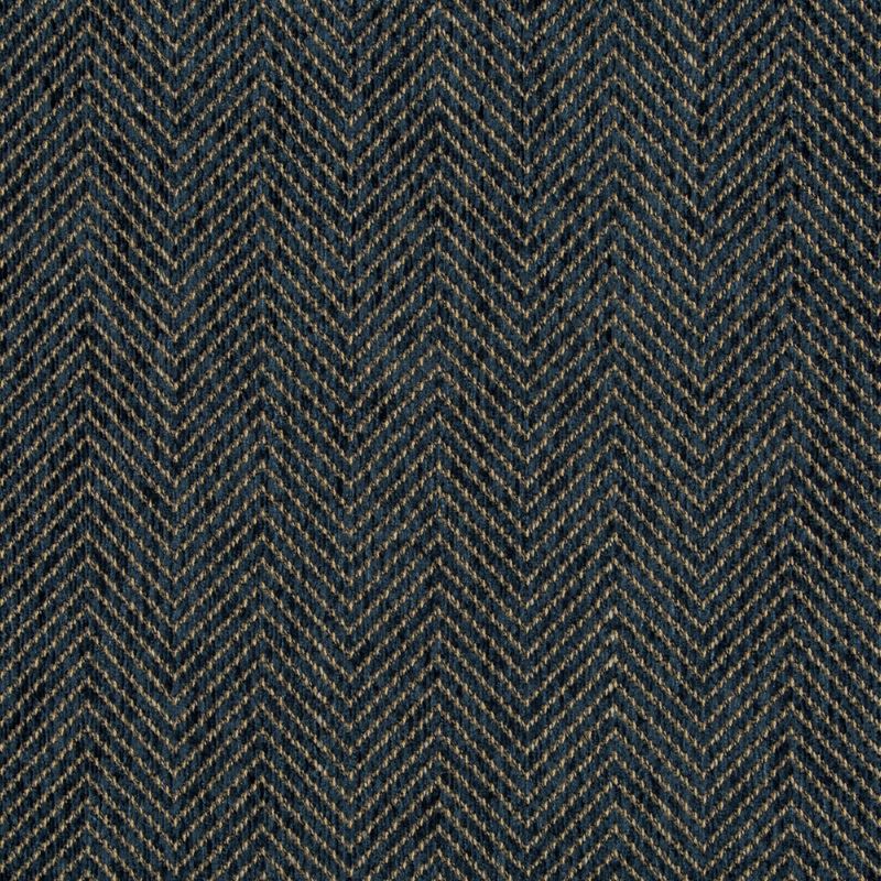 Save Kravet Smart Fabric - Dark Blue Herringbone/Tweed Upholstery Fabric